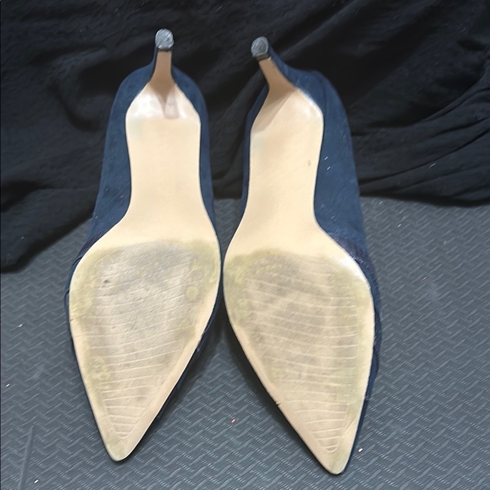Navy Blue Heels with Pointed Toe and Slim Heel - Picture 5 of 5